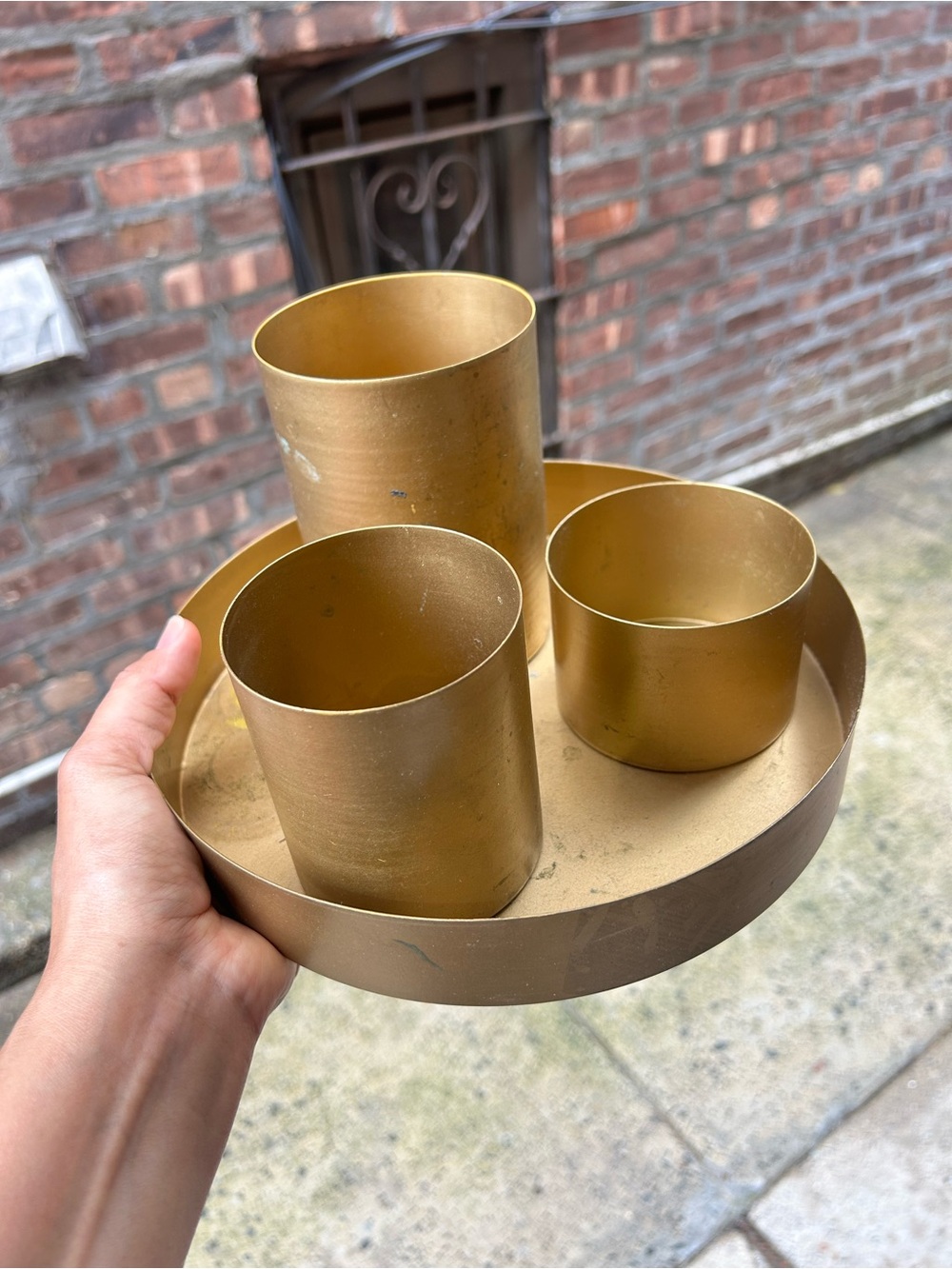 Gold Metal Dresser Organizer Set